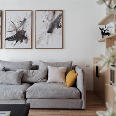 三居北欧极简130㎡客厅装饰设计图