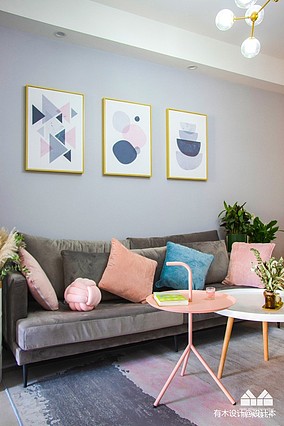 蓝色和粉色的小清新风格有木设计装修图大全