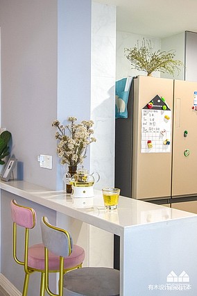 蓝色和粉色的小清新风格有木设计装修图大全