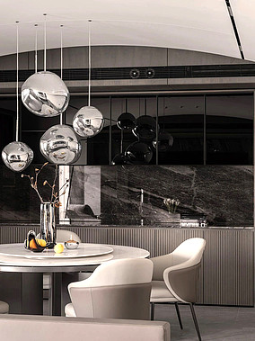 现代简约265㎡四居厨房2025装修设计效果图