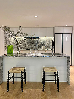 二居法式110㎡厨房2025装潢设计图