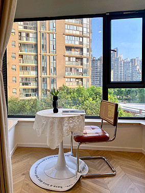 三居法式120㎡阳台2025装潢设计效果图