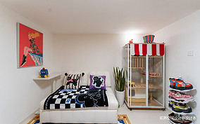 60㎡复古多巴胺LOFT，释放活力的家装修图大全